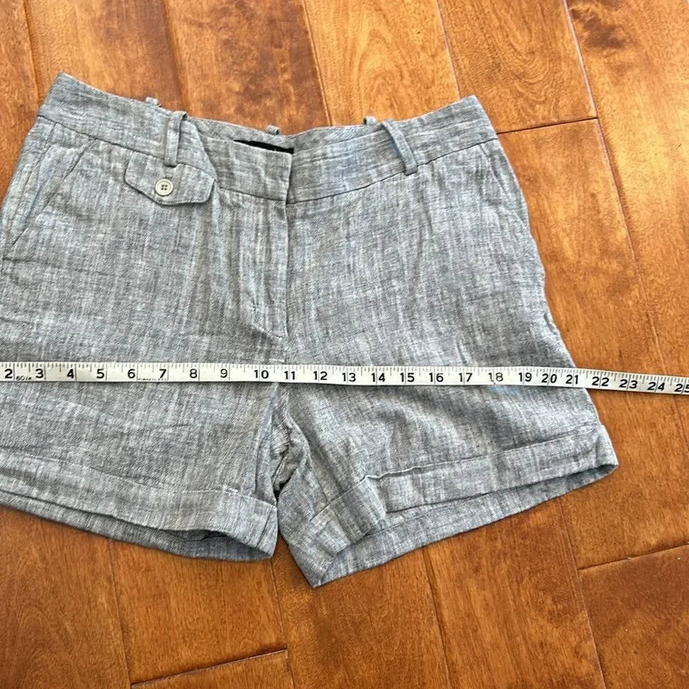 Talbots grey cotton linen shorts size 10
